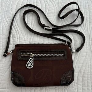 Brighton Brown Fabric Crossbody Purse